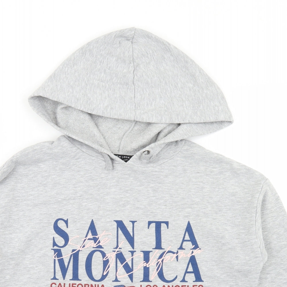New Look Girls Grey  Polyester Pullover Hoodie Size 12-13 Years   - Cropped