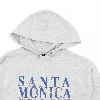 New Look Girls Grey  Polyester Pullover Hoodie Size 12-13 Years   - Cropped