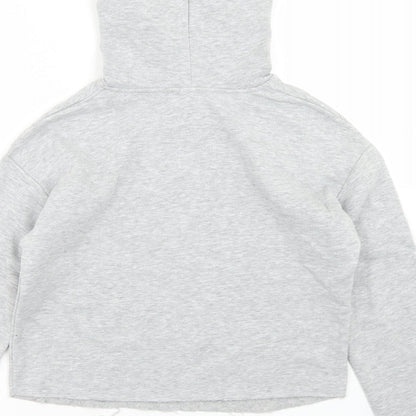 New Look Girls Grey  Polyester Pullover Hoodie Size 12-13 Years   - Cropped