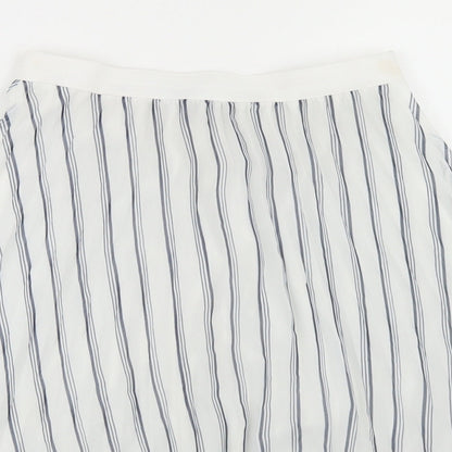 Atmosphere Womens White Striped Polyester Pleated Skirt Size 8    -