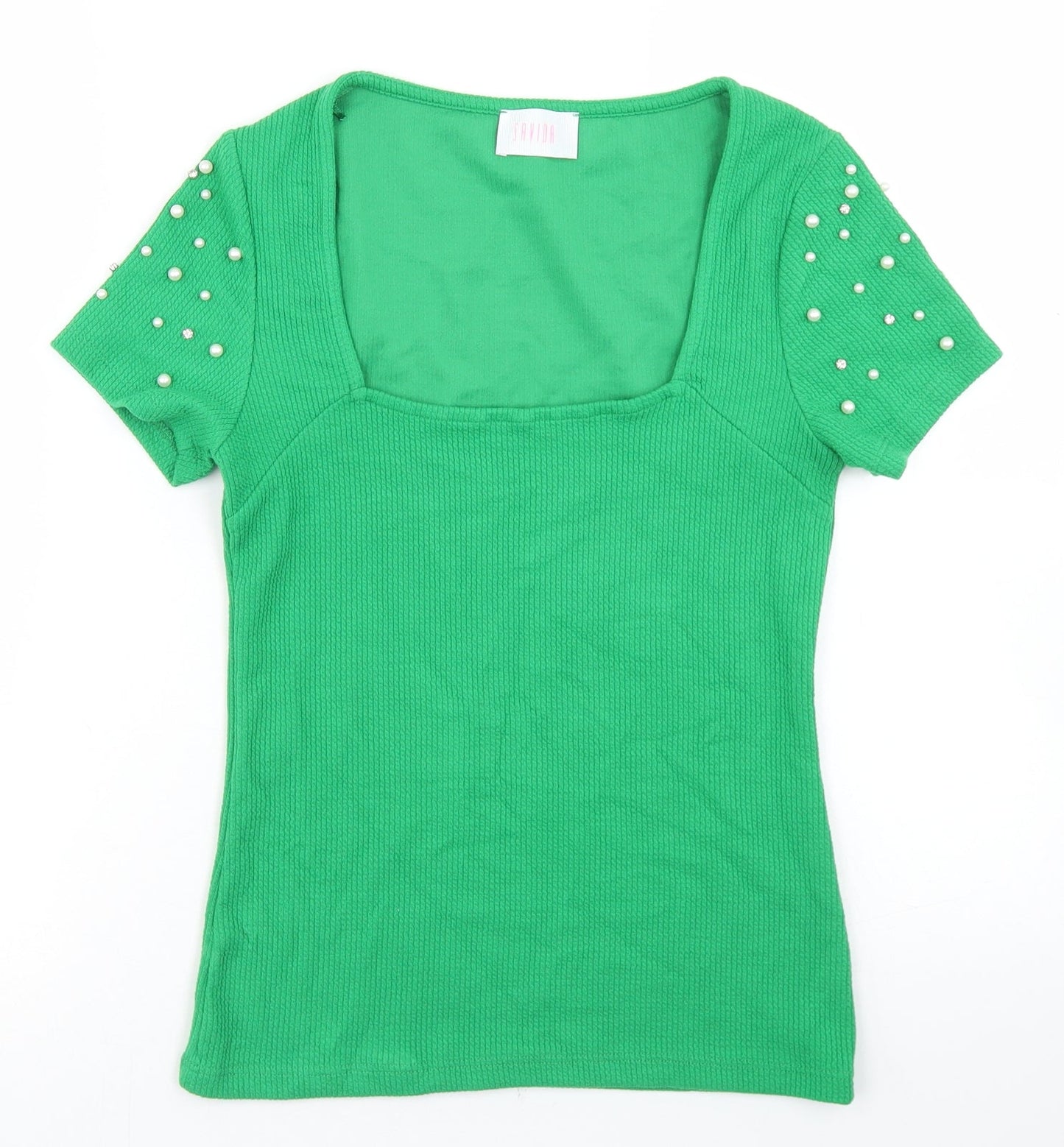 Womens UK Size XS Savida Green Basic T-Shirt