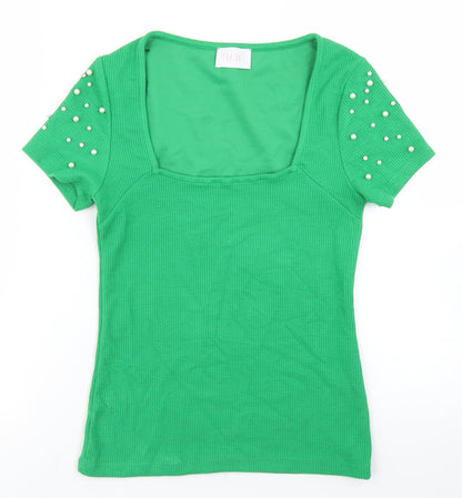 Womens UK Size XS Savida Green Basic T-Shirt
