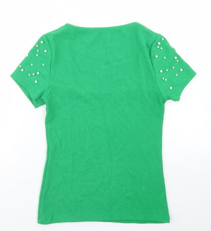 Womens UK Size XS Savida Green Basic T-Shirt