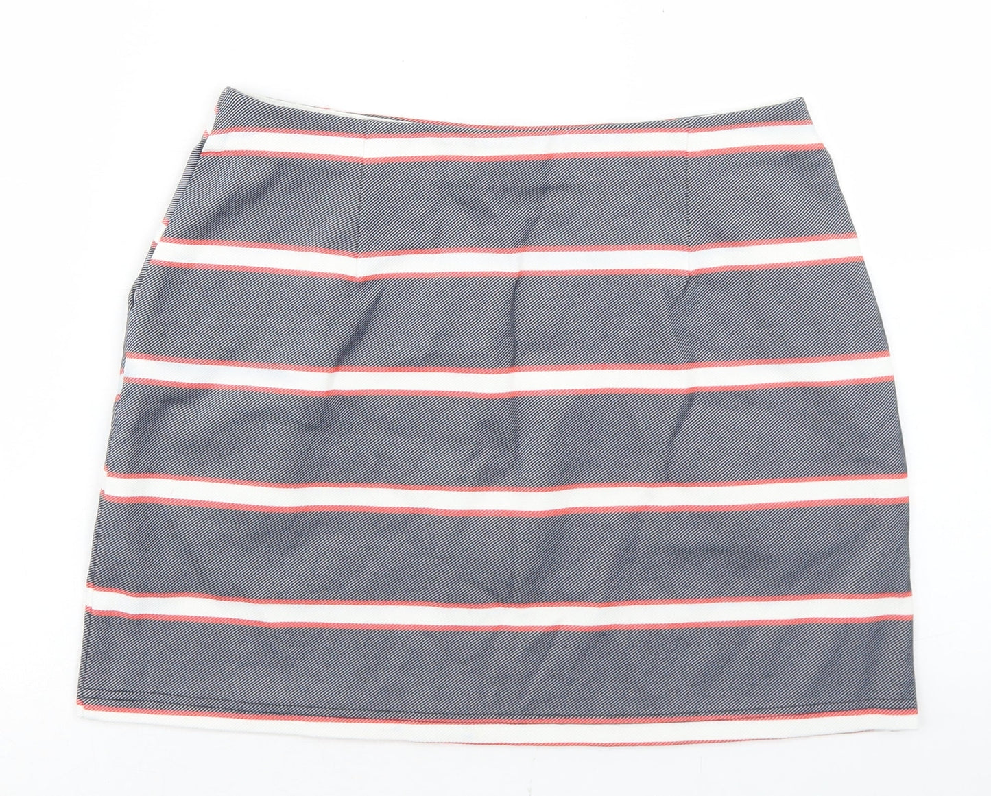 Oasis Womens Blue Striped Viscose A-Line Skirt Size S
