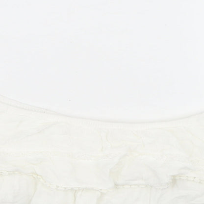 Womens UK Size 4 H&M White Cropped Blouse