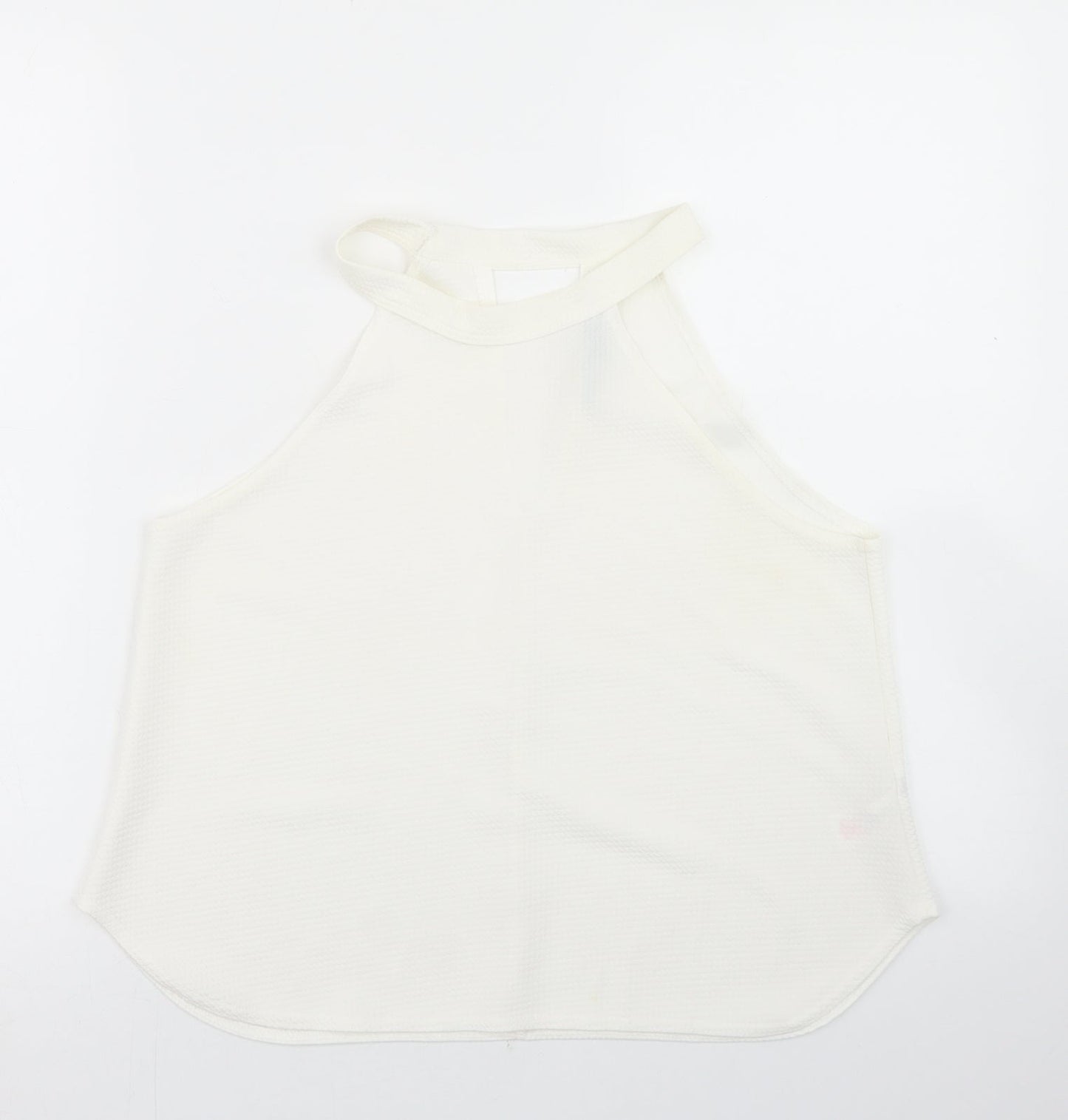 Boohoo Womens White  Polyester Basic Blouse Size 12 Halter