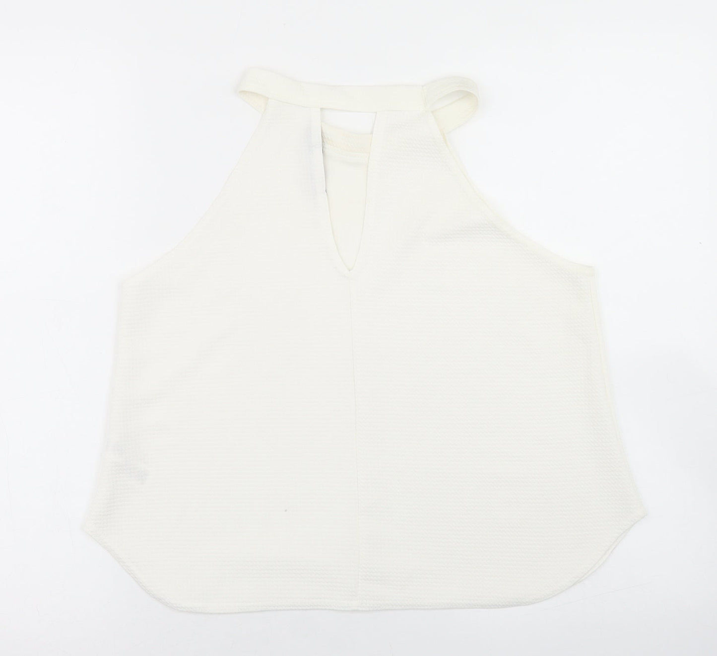 Boohoo Womens White  Polyester Basic Blouse Size 12 Halter
