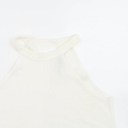 Boohoo Womens White  Polyester Basic Blouse Size 12 Halter