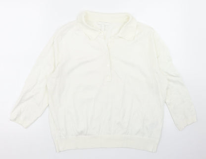 Womens UK Size M H&M White Basic Polo