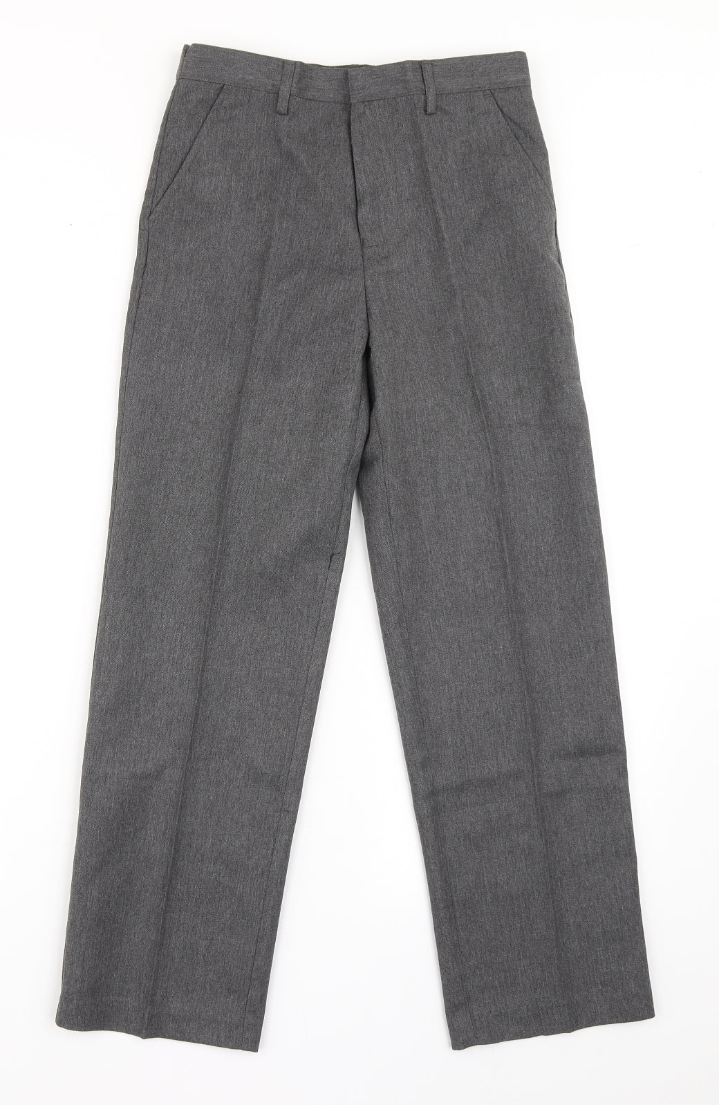 Top Class Boys Grey  Polyester Dress Pants Trousers Size 10 Years  Regular Zip - School Wear