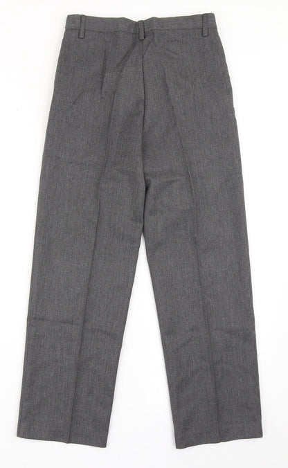 Top Class Boys Grey  Polyester Dress Pants Trousers Size 10 Years  Regular Zip - School Wear