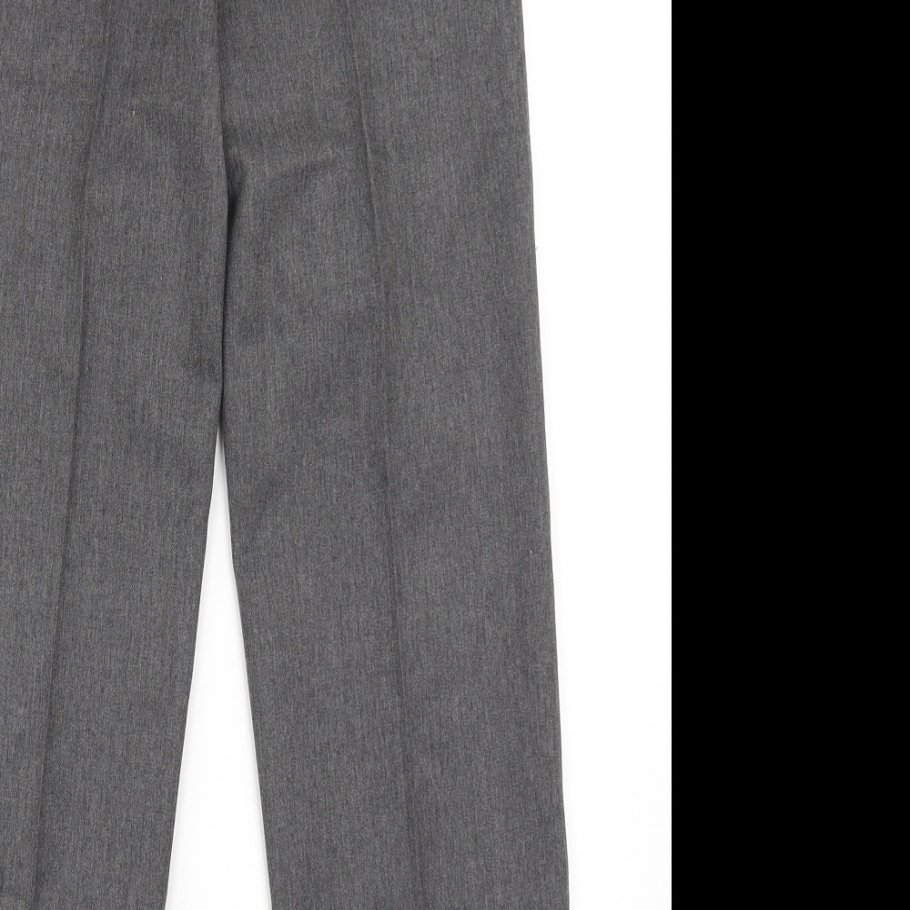 Top Class Boys Grey  Polyester Dress Pants Trousers Size 10 Years  Regular Zip - School Wear