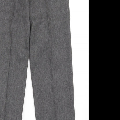 Top Class Boys Grey  Polyester Dress Pants Trousers Size 10 Years  Regular Zip - School Wear
