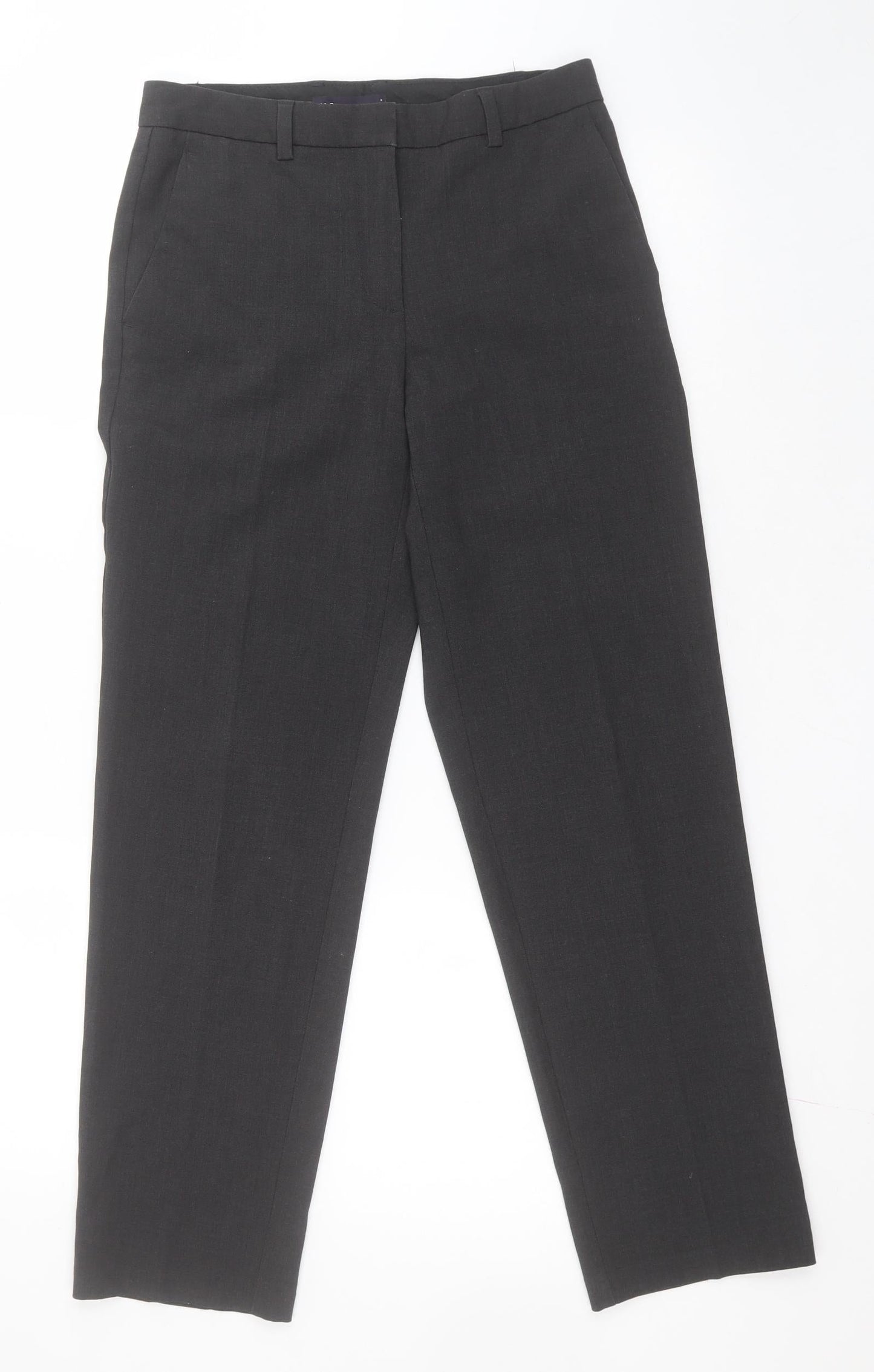M&S Collection Womens Grey  Polyester Dress Pants Trousers Size 8 L27 in Regular Zip