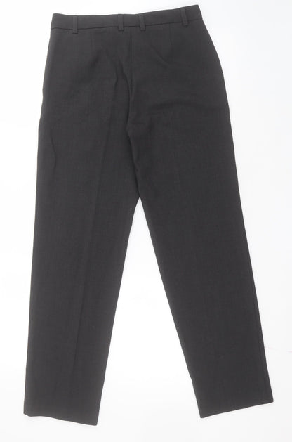 M&S Collection Womens Grey  Polyester Dress Pants Trousers Size 8 L27 in Regular Zip