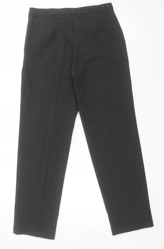 M&S Collection Womens Grey  Polyester Dress Pants Trousers Size 8 L27 in Regular Zip