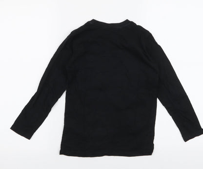 Dunnes Stores Boys Black  100% Cotton Jersey T-Shirt Size 6-7 Years Round Neck Pullover - Skate park