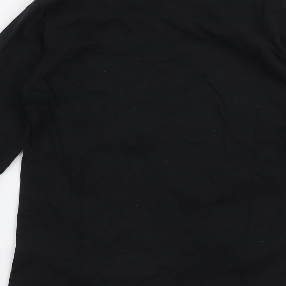 Dunnes Stores Boys Black  100% Cotton Jersey T-Shirt Size 6-7 Years Round Neck Pullover - Skate park