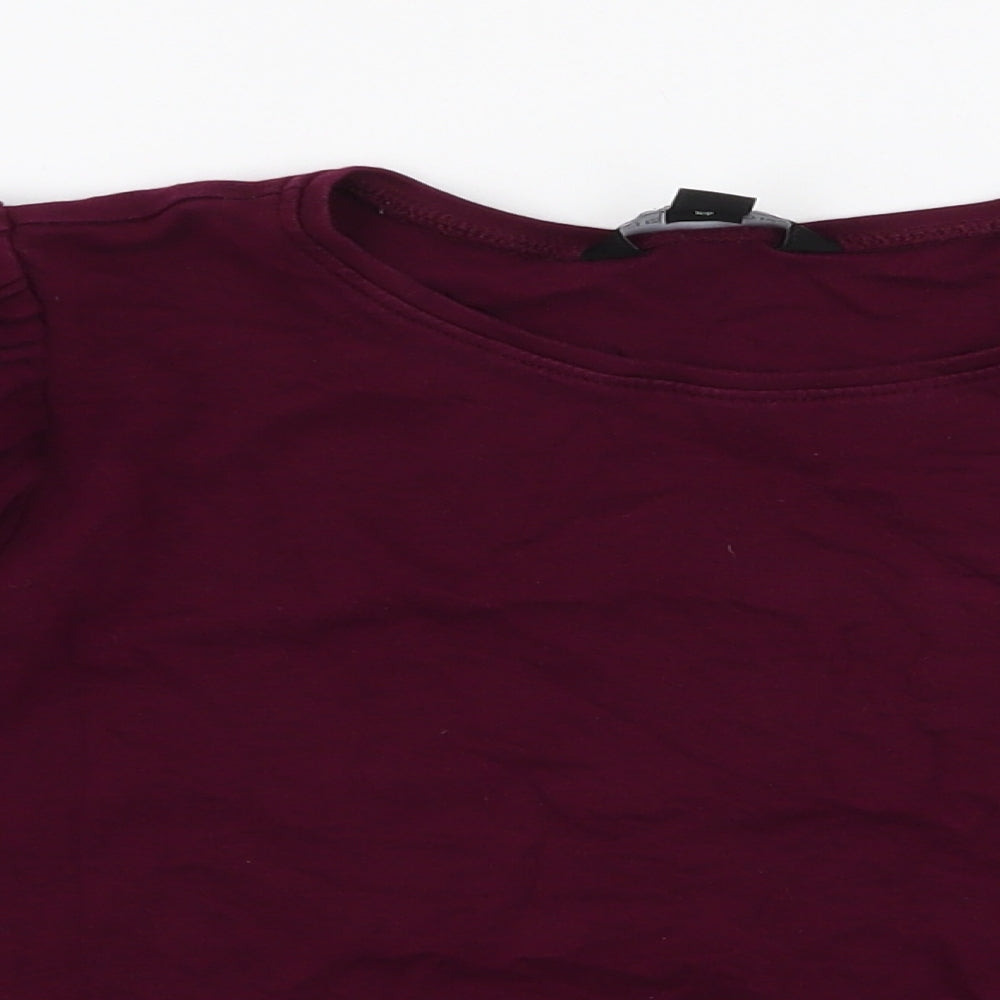 Womens UK Size 10 New Look Purple Cropped Blouse
