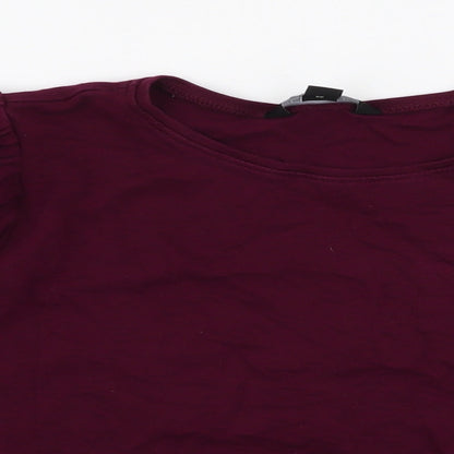 Womens UK Size 10 New Look Purple Cropped Blouse