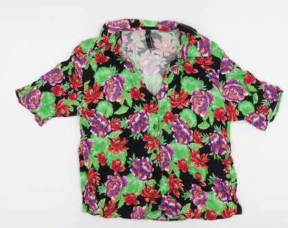 Womens UK Size XS Zara Multicoloured Basic Blouse