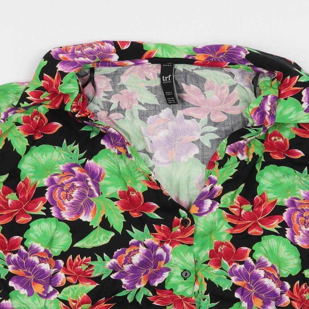 Womens UK Size XS Zara Multicoloured Basic Blouse