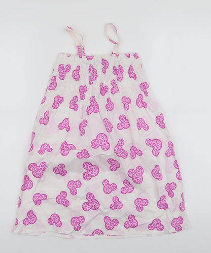 Disneyland Resort Girls White  100% Cotton A-Line  Size S  Square Neck Pullover - Disneyland resort Minnie Mouse