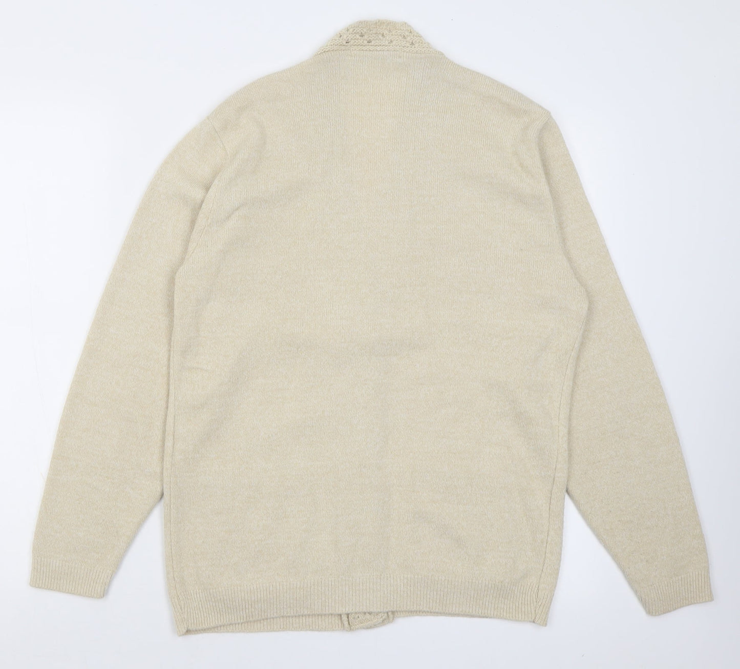 Womens UK Size M Classic Beige Cardigan Jumper