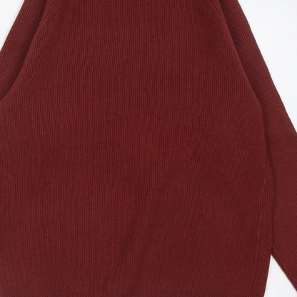Marks and Spencer Mens Brown Crew Neck  Cotton Pullover Jumper Size S