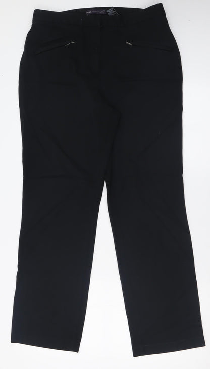 Womens UK Size 12 Marks and Spencer Regular Fit  Black Trousers