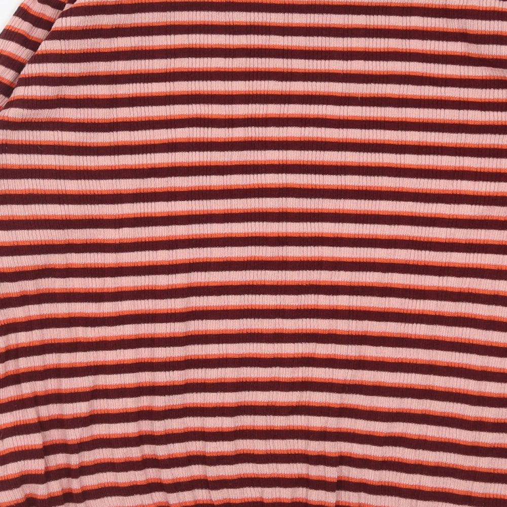 Primark Womens Multicoloured Crew Neck Striped Polyester Pullover Jumper Size XL