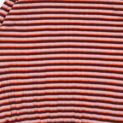 Primark Womens Multicoloured Crew Neck Striped Polyester Pullover Jumper Size XL