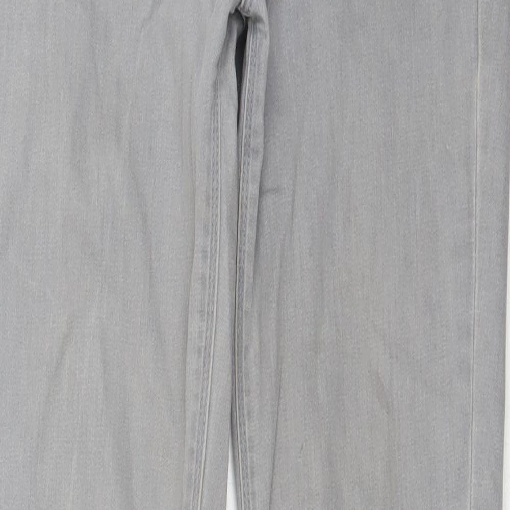 Oasis Womens Grey  Cotton Skinny Jeans Size 10 L31 in Regular Zip
