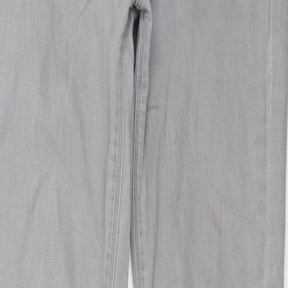 Oasis Womens Grey  Cotton Skinny Jeans Size 10 L31 in Regular Zip