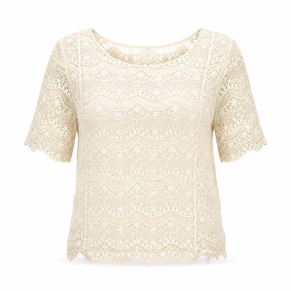 Womens UK Size S Julie Beige Basic Blouse
