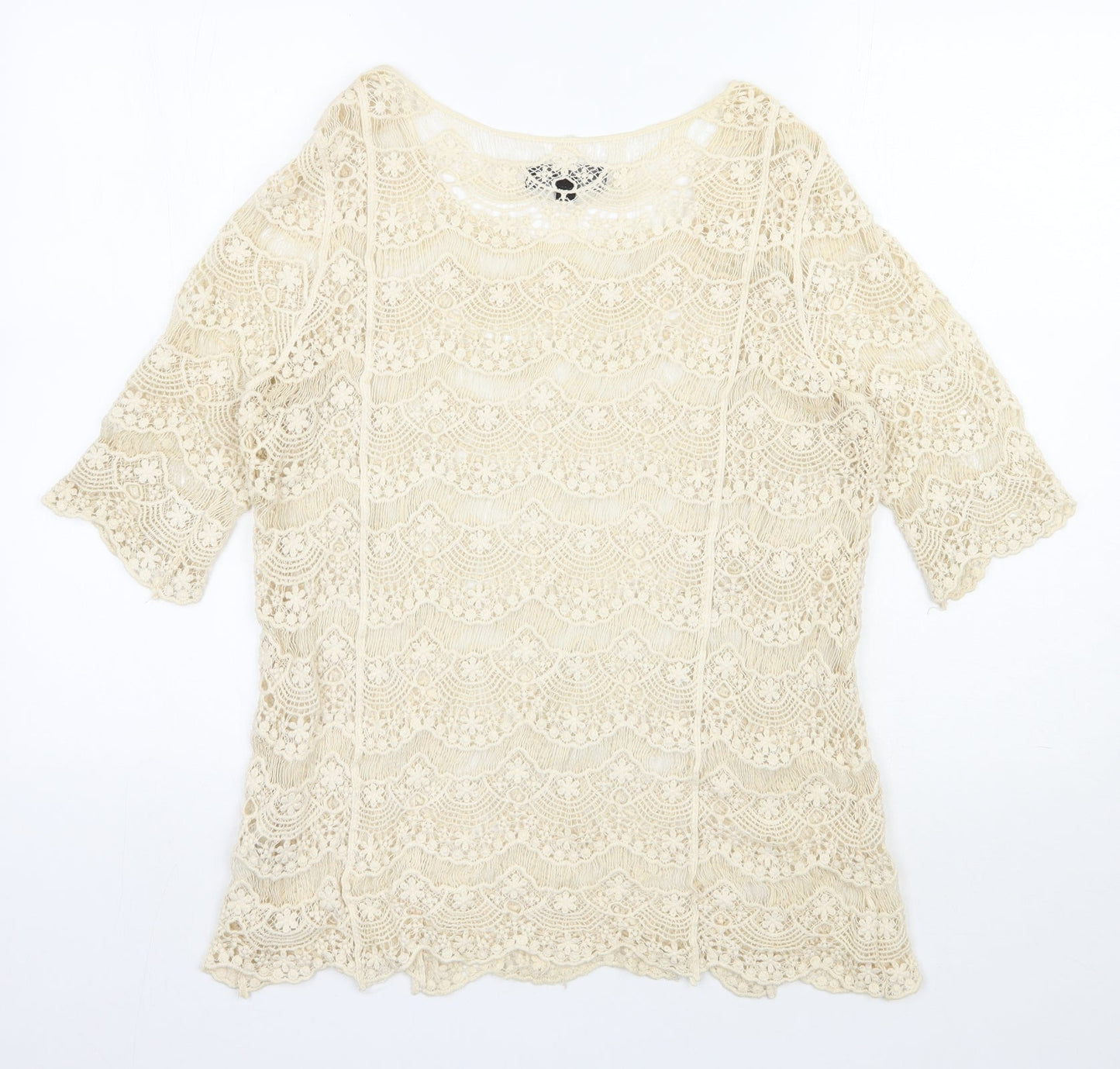 Womens UK Size S Julie Beige Basic Blouse