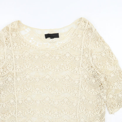 Womens UK Size S Julie Beige Basic Blouse