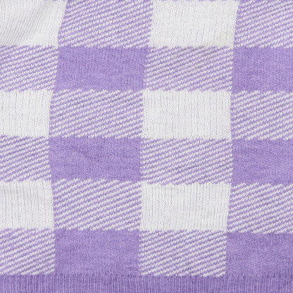 Primark Womens Purple Round Neck Check Acrylic Pullover Jumper Size 12