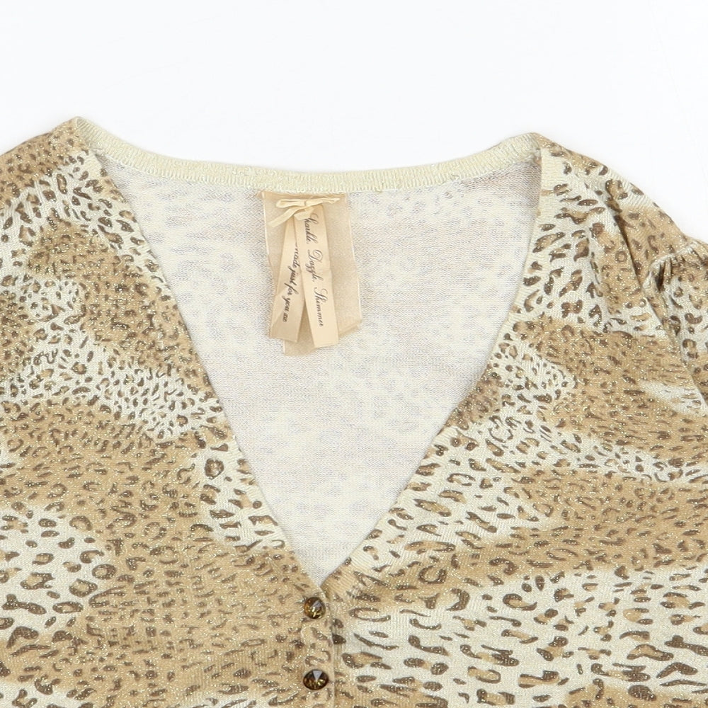 Womens UK Size 14 Evie Beige Cardigan Jumper