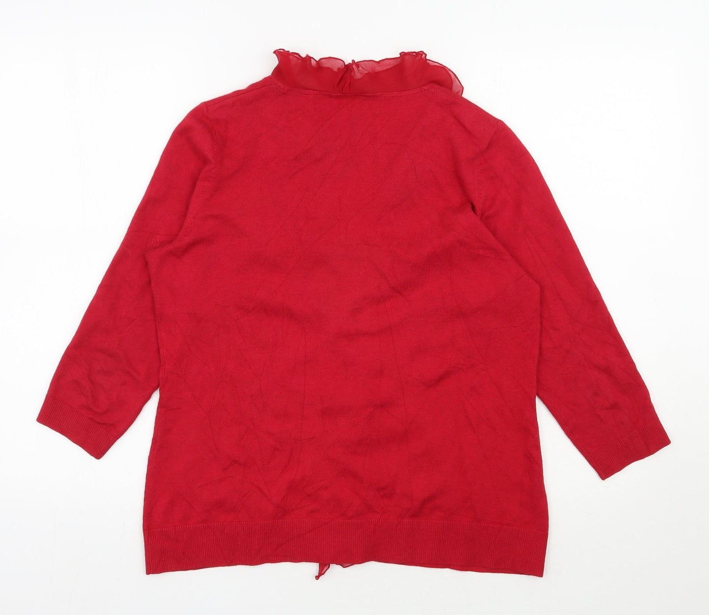 Womens UK Size M Planet Red Cardigan Jumper