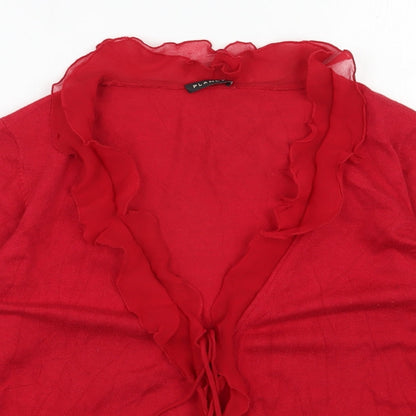 Womens UK Size M Planet Red Cardigan Jumper