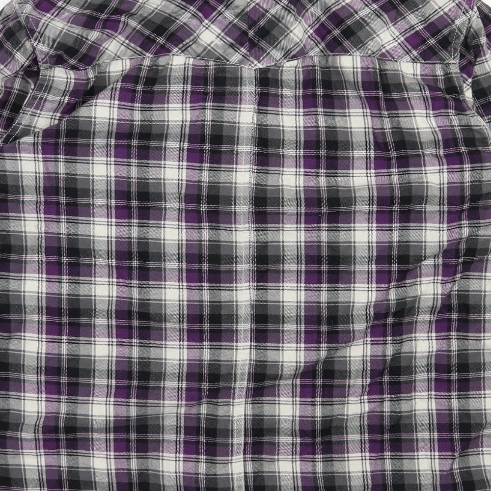 UNION MADE Mens Grey Plaid Cotton  Button-Up Size L Collared Button