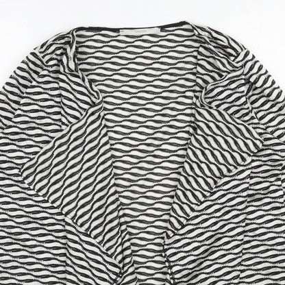 George Womens Beige V-Neck Geometric Polyester Cardigan Jumper Size 12