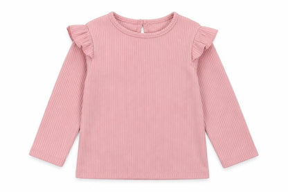 Front view of Primark girls’ pink polyester pullover casual, size 9-12, months round neck pullover