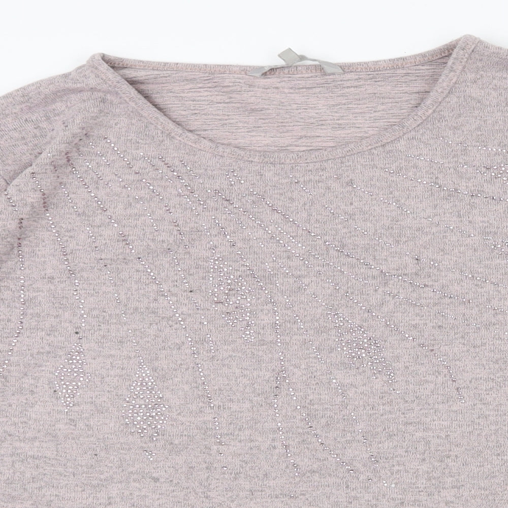 Womens UK Size 12 Pebble Bay Pink Basic T-Shirt