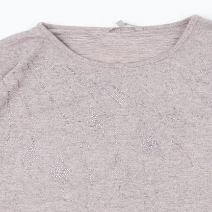 Womens UK Size 12 Pebble Bay Pink Basic T-Shirt