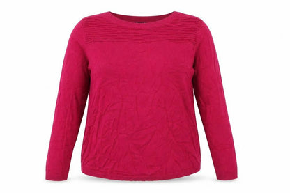 Bonmarché Womens Pink Round Neck Viscose Pullover Jumper Size 16