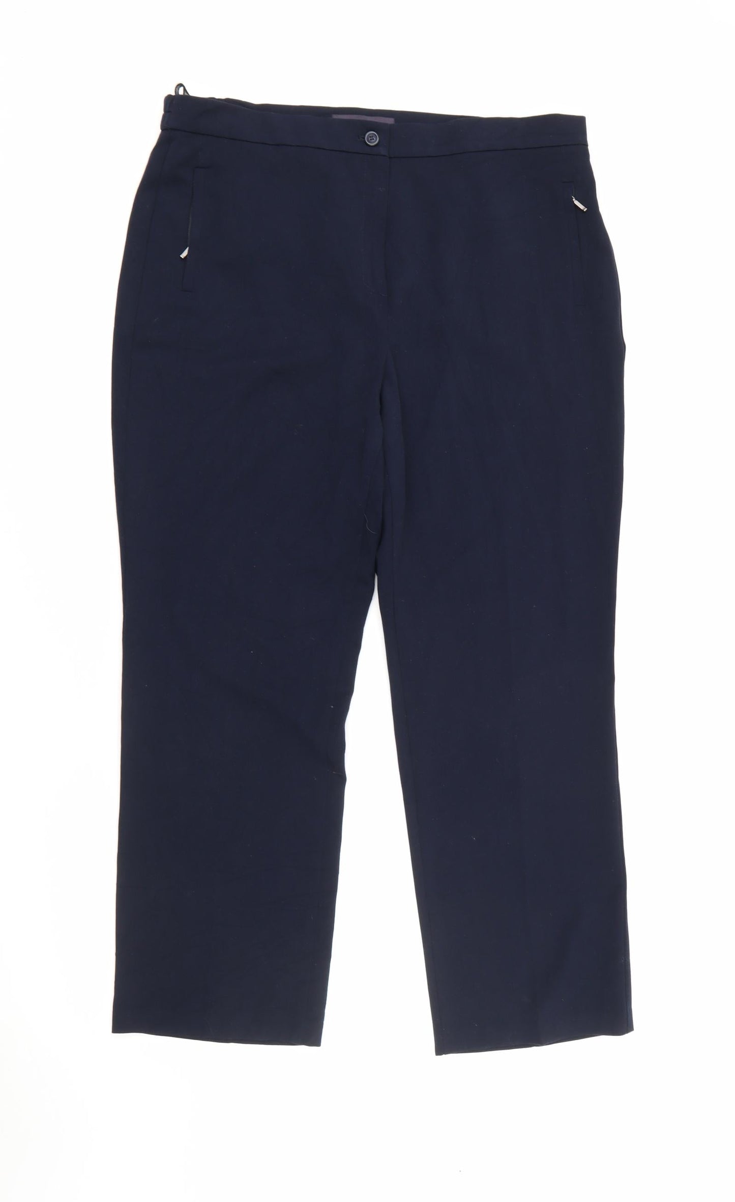 Womens UK Size 14 Marks and Spencer Regular Fit Carrot Blue Trousers