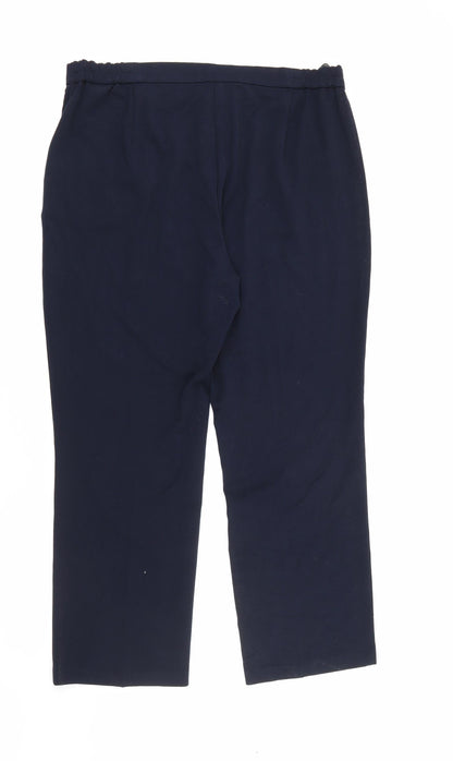 Womens UK Size 14 Marks and Spencer Regular Fit Carrot Blue Trousers