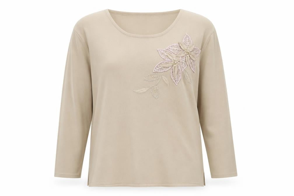 Womens UK Size M Angelina Beige Pullover Jumper